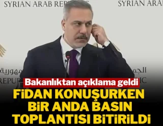Hakan Fidan'a Şam'da şok: Bir anda basın toplantısı bitirildi, açıklama geldi