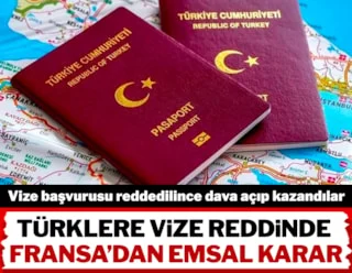 Türklere vize reddinde Fransa’dan emsal karar